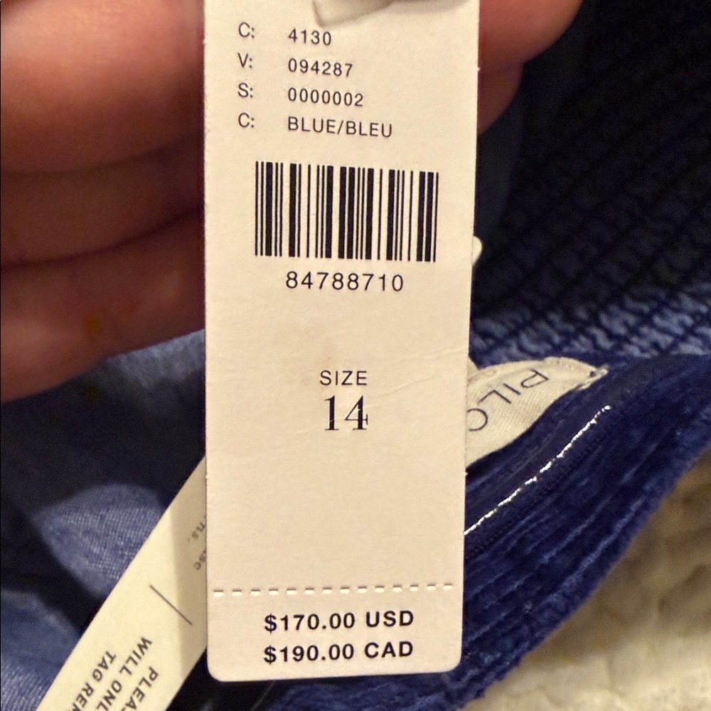 NWT Anthropologie Pilcro Strapless Corduroy Slim Midi Dress Blue - Picture 14 of 14